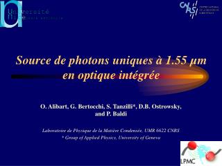 Source de photons uniques à 1.55 µm en optique intégrée