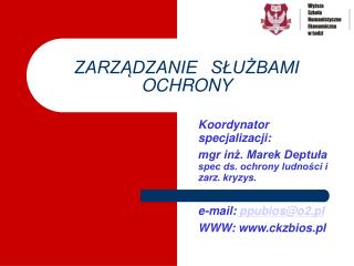 ZARZĄDZANIE SŁUŻBAMI OCHRONY