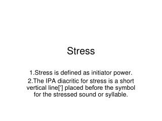 Stress
