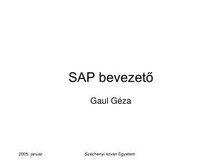 SAP bevezető Gaul Géza