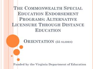 Funded by the Virginia Department of Education