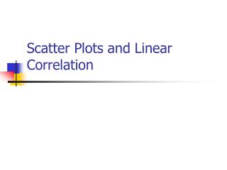 Scatter Plots and Linear Correlation