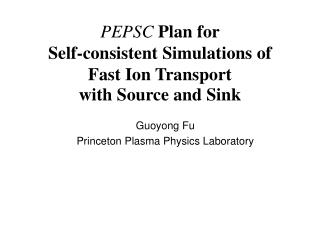 PEPSC Plan for Self-consistent Simulations of Fast Ion Transport with Source and Sink