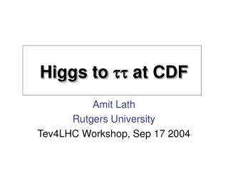 Higgs to tt at CDF