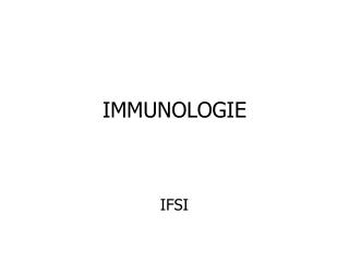 IMMUNOLOGIE