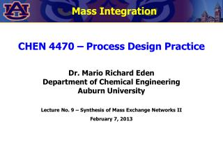 CHEN 4470 – Process Design Practice