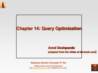 Chapter 14: Query Optimization