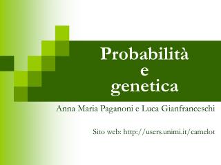 Probabilità e genetica