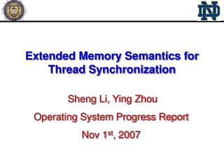 Extended Memory Semantics for Thread Synchronization