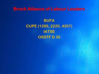 Brock Alliance of Labour Leaders
