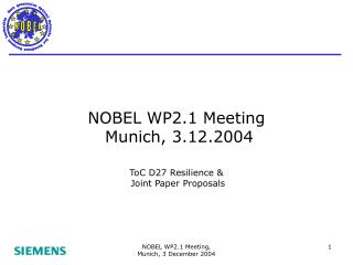 NOBEL WP2.1 Meeting Munich, 3.12.2004