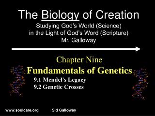 Chapter Nine Fundamentals of Genetics 9.1 Mendel’s Legacy 9.2 Genetic Crosses
