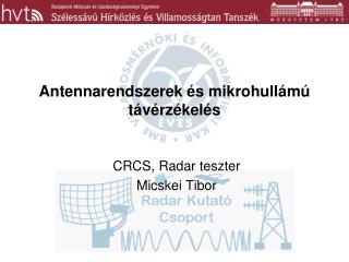 Antennarendszerek és mikrohullámú távérzékelés