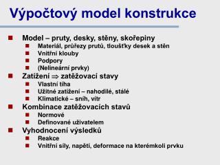 Výpočtový model konstrukce