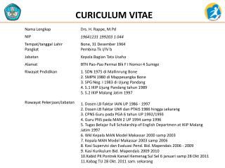 CURICULUM VITAE