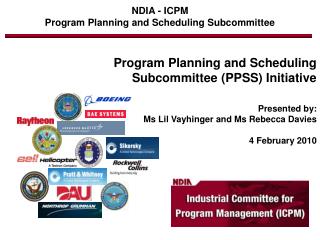 NDIA - ICPM Program Planning and Scheduling Subcommittee