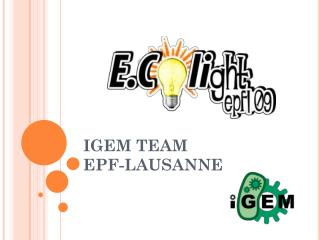 IGEM TEAM EPF-LAUSANNE