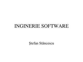 INGINERIE SOFTWARE