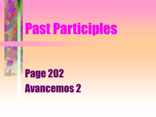 Past Participles