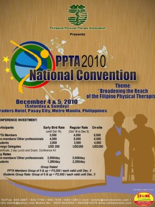 EVENT TITLE:	 PPTA 2010 National Convention