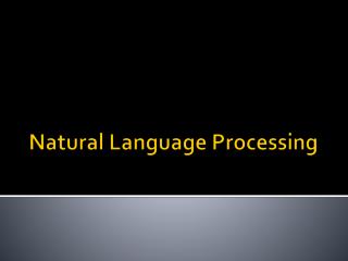 Natural Language Processing