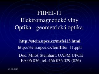 FIIFEI-11 Elektromagnetické vlny Optika - geometrická optika.