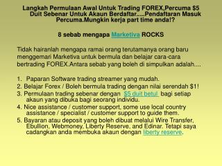 Kerja part time untuk anda bermula trading forex dengan perc