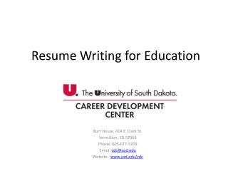 Resume Writing for Education
