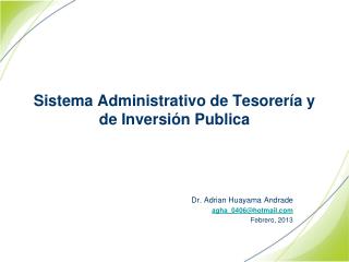 Sistema Administrativo de Tesorería y de Inversión Publica