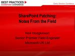 SharePoint Patching: Notes From the Field