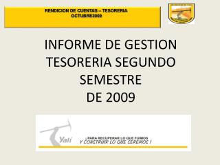 RENDICION DE CUENTAS – TESORERIA OCTUBRE2009