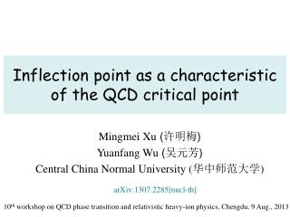 Inflection point as a characteristic of the QCD critical point