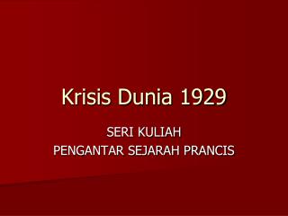 Krisis Dunia 1929