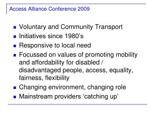 Access Alliance Conference 2009