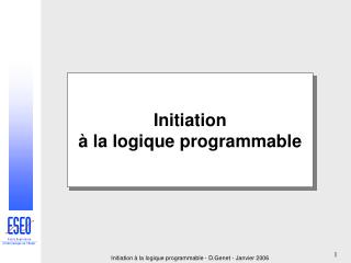 Initiation à la logique programmable