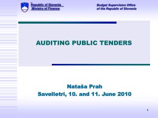 AUDITING PUBLIC TENDERS