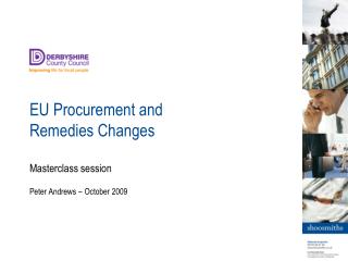 EU Procurement and Remedies Changes