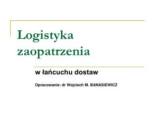 Logistyka zaopatrzenia