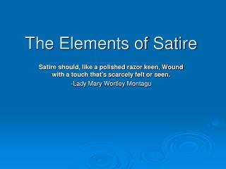 The Elements of Satire