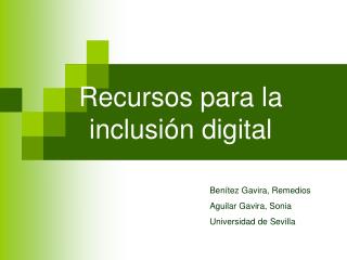 Recursos para la inclusión digital