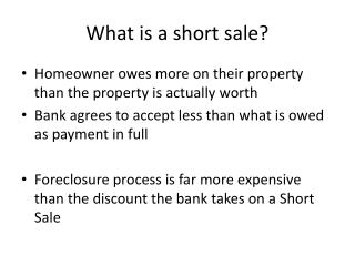 What is a short sale?