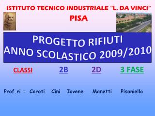 ISTITUTO TECNICO INDUSTRIALE “L. DA VINCI” PISA CLASSI 2B 2D 3 FASE