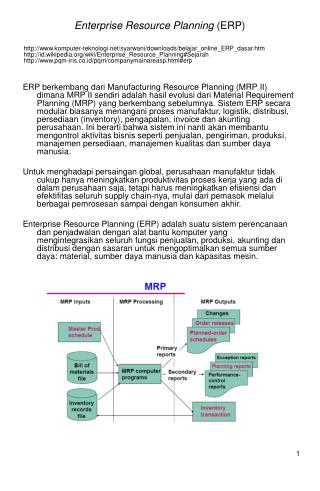 Enterprise Resource Planning (ERP)