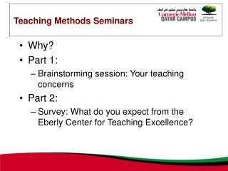 Teaching Methods Seminars