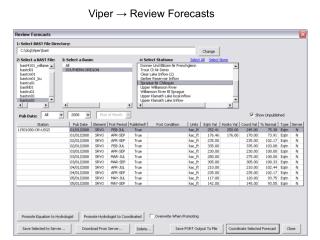 Viper → Review Forecasts