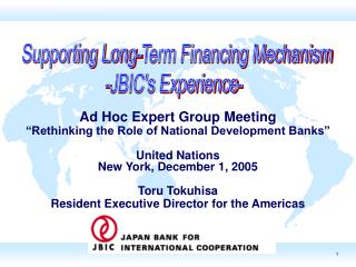 Ad Hoc Expert Group Meeting “Rethinking the Role of National Development Banks” United Nations
