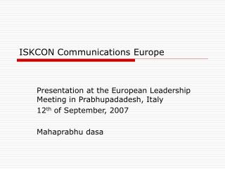 ISKCON Communications Europe