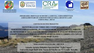 PROGRAMMA TRIENNALE DI RICERCA AGRICOLA, AGROAMBIENTALE,