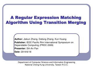 A Regular Expression Matching Algorithm Using Transition Merging