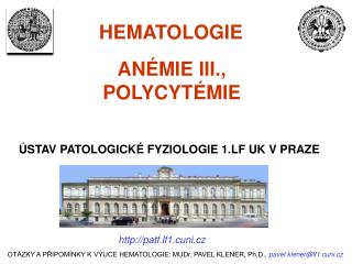 ANÉMIE III., POLYCYTÉMIE